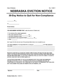 Nebraska eviction notice 30 day comply or quit screenshot