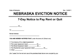 Nebraska eviction notice 7 day pay rent or quit screenshot