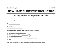 New Hampshire eviction notice 7 day pay rent or quit screenshot