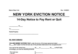 New York eviction notice 14 day pay rent or quit screenshot