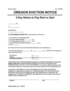 Free Oregon Eviction Notice Forms PDF Word Templates