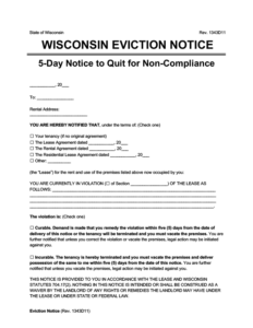 Free Wisconsin Eviction Notice Forms | PDF &amp; Word Templates