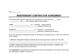 independent contractor agreement