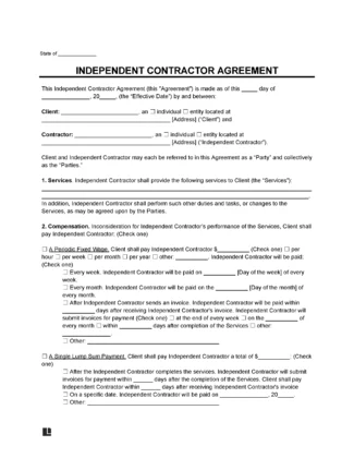 independent contractor agreement