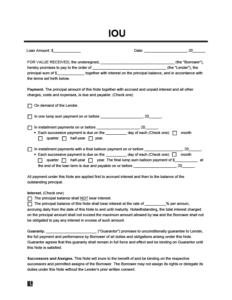 Free I Owe You (IOU) Template | PDF & Word