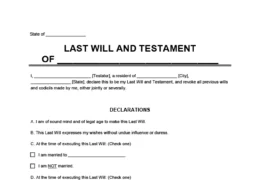 last will and testament template