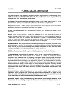Free Florida Lease Agreement Form | Legal Templates