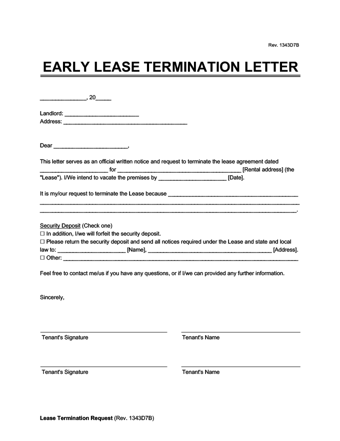 Tenant To Landlord Lease Termination Letter from legaltemplates.net