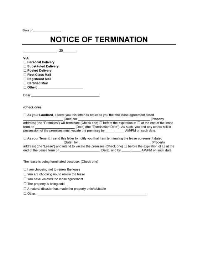 lease termination