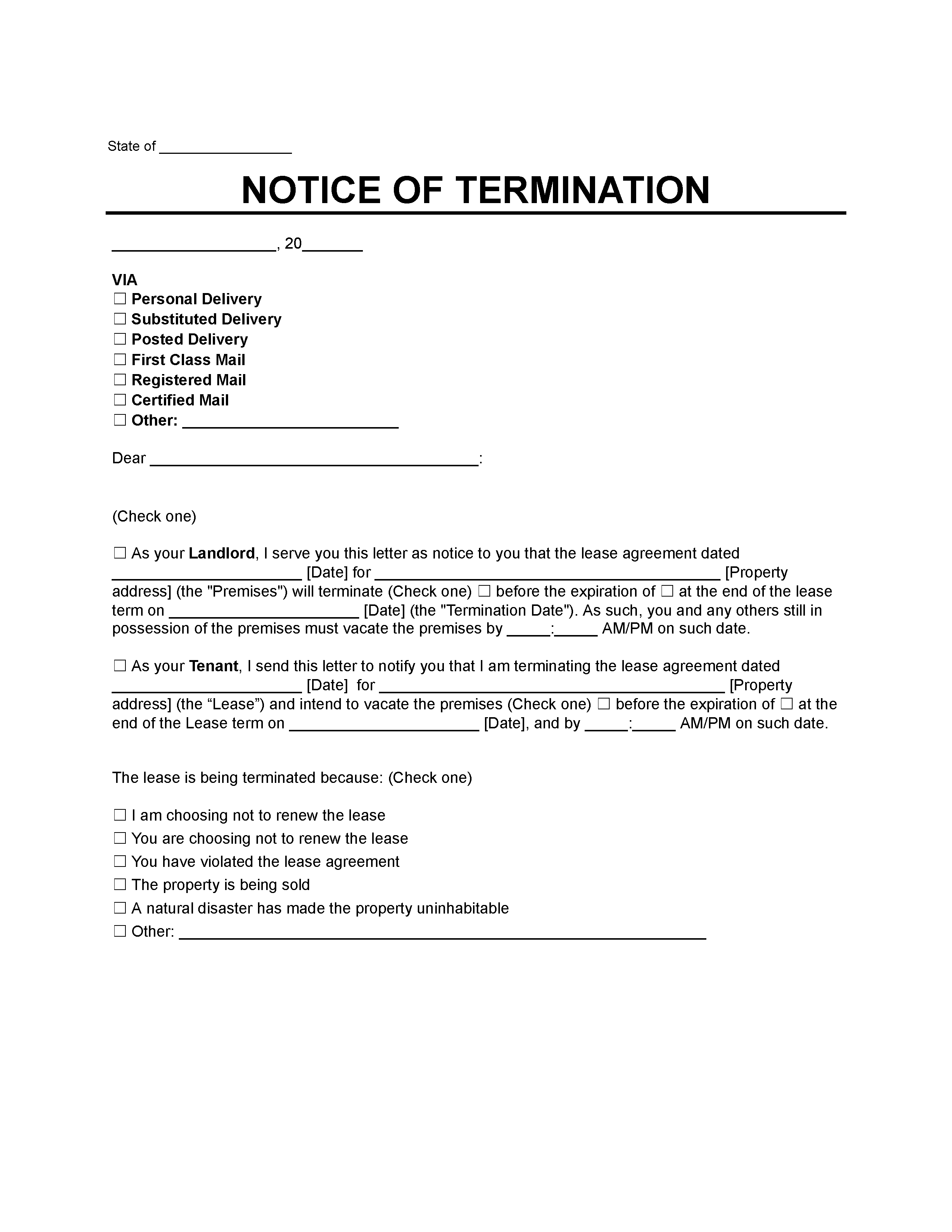 lease termination