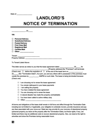 Lease Termination Letter Word Pdf Legal Templates