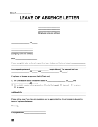 leave of absence letter template