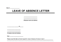 leave of absence letter template