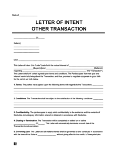 Free Letter of Intent (LOI) Template | PDF & Word