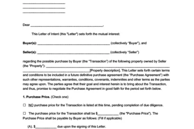letter of intent template