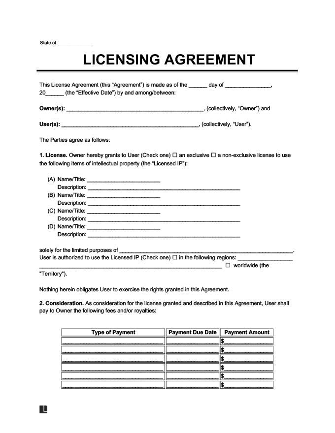 software license agreement template b2b