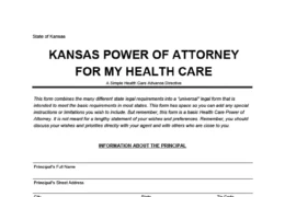 Kansas Medical Power of Attorney Form