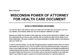 Wisconsin medical power of attorney screenshot