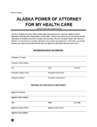 alaska medical power of attorney form