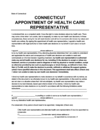 Connecticut Medical Power of Attorney Form