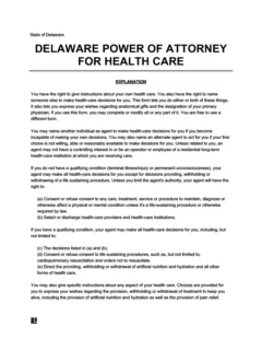 Delaware Medical Power of Attorney Form