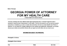 Georgia Medical Power of Attorney Form