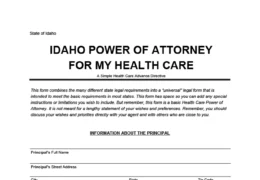 Idaho Medical Power of Attorney Form