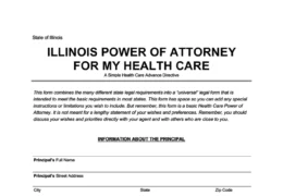 Illinois Medical Power of Attorney Form