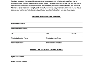 Illinois Medical Power of Attorney Form