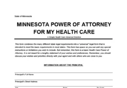 Minnesota Medical Power of Attorney Form