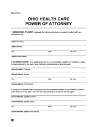 Ohio Medical Power of Attorney Form