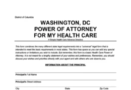Washington DC Medical Power of Attorney Form