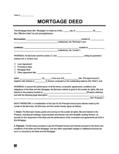 Create Download And Print A Mortgage Deed Legal Templates   Mortgage Deed 232x300 