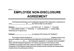 employee non-disclosure agreement