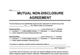 mutual non-disclosure agreement template