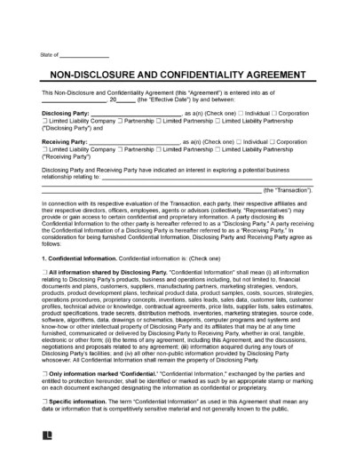 non-disclosure agreement template