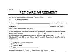 Pet Sitting Contract Template
