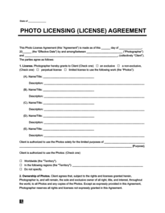 photo licensing agreement template