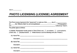 photo licensing agreement template