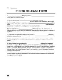 photo release form template