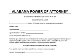 Alabama Power of Attorney Form