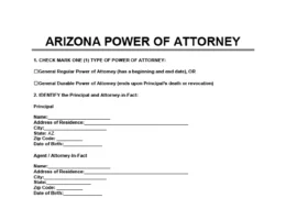 Arizona Power of Attorney Form