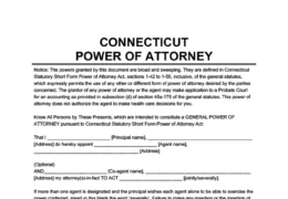 Connecticut Power of Attorney Form