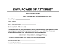 Iowa Power of Attorney Form