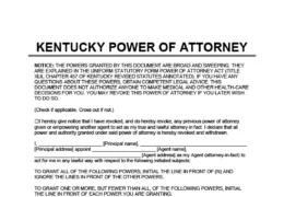 Kentucky Power of Attorney Form
