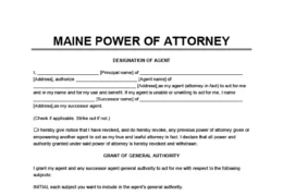 Maine Power of Attorney Form