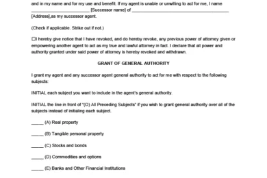 Maine Power of Attorney Form