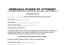 Nebraska power of attorney form