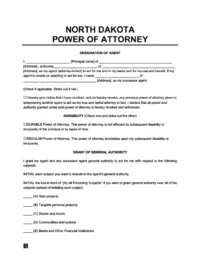 North Dakota power of attorney