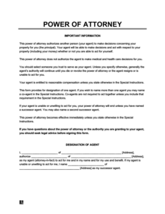 Free Power of Attorney (POA) Forms | PDF & Word